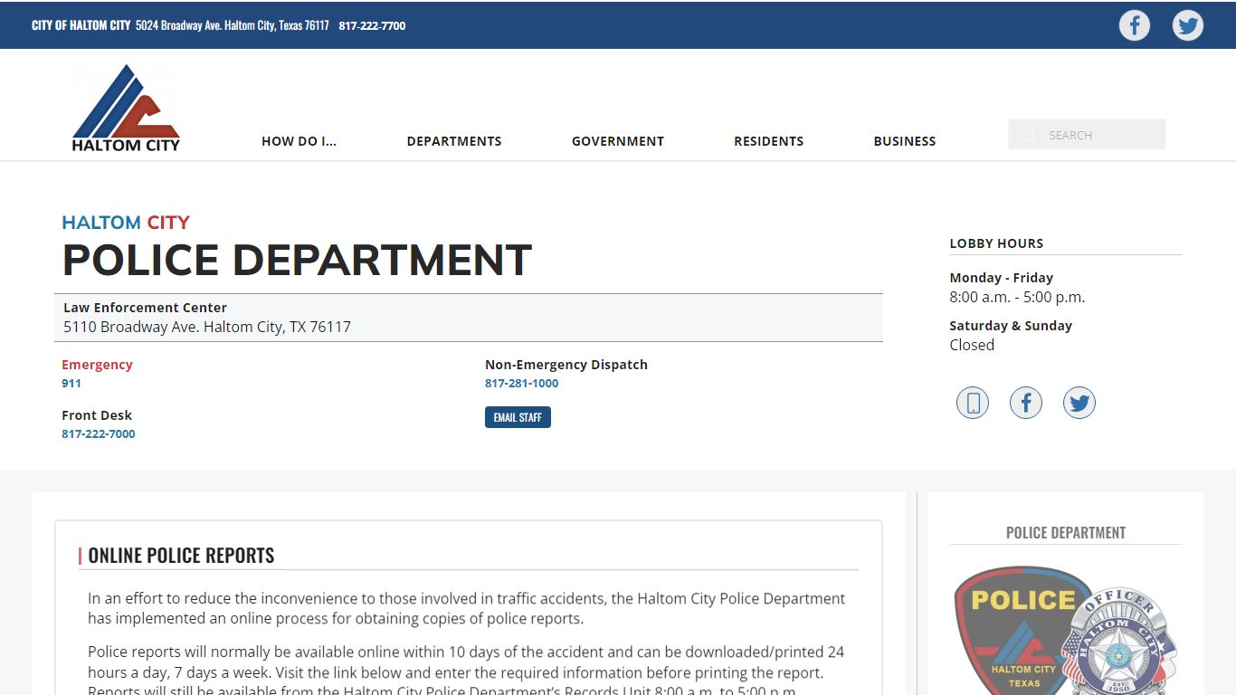 Haltom City, Texas | Official Website - Online Police Reports